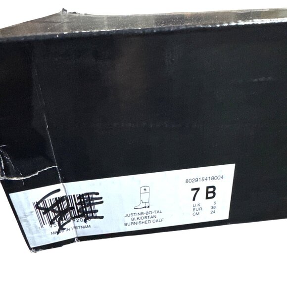 Ralph Lauren Justine Riding Boots Black Cognac Leather 7B NWT MSRP $275 - Picture 2 of 9